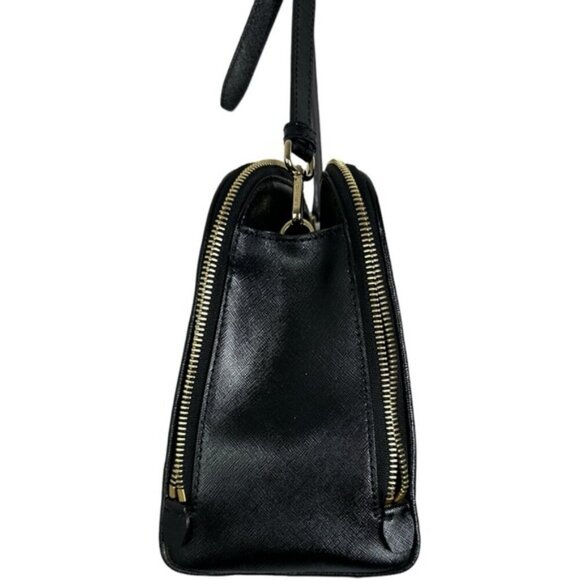 Michael Kors Reese Patent Saffiano Leather Bag Purse Black 30T4GEES3A Handbag - Picture 7 of 15